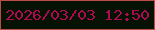 文字の大きさ：1、枠の色：bc4c46、背景の色：061304、文字の色：af0b52 無料ブログパーツのブログ時計