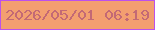 文字の大きさ：3、枠の色：bc51eb、背景の色：f39f70、文字の色：c36975 無料ブログパーツのブログ時計