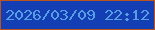 文字の大きさ：1、枠の色：bc521c、背景の色：143eb3、文字の色：589ee5 無料ブログパーツのブログ時計