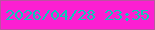 文字の大きさ：1、枠の色：bc52a2、背景の色：fc1fd2、文字の色：0dc8b9 無料ブログパーツのブログ時計