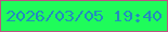 文字の大きさ：3、枠の色：bc5383、背景の色：1ffc5a、文字の色：228dbd 無料ブログパーツのブログ時計