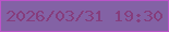 文字の大きさ：3、枠の色：bc53c9、背景の色：8362a5、文字の色：863d7d 無料ブログパーツのブログ時計