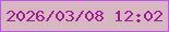 文字の大きさ：3、枠の色：bc54e9、背景の色：d6b7c2、文字の色：a01c94 無料ブログパーツのブログ時計