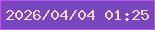 文字の大きさ：1、枠の色：bc55eb、背景の色：7847be、文字の色：f3d6d0 無料ブログパーツのブログ時計