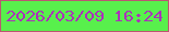 文字の大きさ：1、枠の色：bc5672、背景の色：58f04c、文字の色：ab32ba 無料ブログパーツのブログ時計