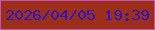 文字の大きさ：4、枠の色：bc58b4、背景の色：9d2f19、文字の色：2616cd 無料ブログパーツのブログ時計