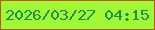 文字の大きさ：1、枠の色：bc5910、背景の色：a0f836、文字の色：1b8f4b 無料ブログパーツのブログ時計