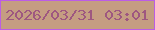 文字の大きさ：4、枠の色：bc5de5、背景の色：c59d82、文字の色：9e5780 無料ブログパーツのブログ時計