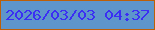 文字の大きさ：5、枠の色：bc5f08、背景の色：5e96cc、文字の色：3b2ff3 無料ブログパーツのブログ時計