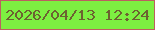文字の大きさ：1、枠の色：bc5f60、背景の色：7def41、文字の色：6c6231 無料ブログパーツのブログ時計