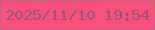 文字の大きさ：5、枠の色：bc6483、背景の色：f9517a、文字の色：945579 無料ブログパーツのブログ時計