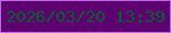 文字の大きさ：3、枠の色：bc65e7、背景の色：5d0070、文字の色：01602b 無料ブログパーツのブログ時計