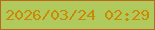 文字の大きさ：1、枠の色：bc681c、背景の色：b0ca5d、文字の色：cd8902 無料ブログパーツのブログ時計