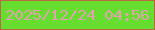 文字の大きさ：3、枠の色：bc6845、背景の色：67dd30、文字の色：e1a3ae 無料ブログパーツのブログ時計