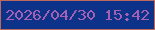 文字の大きさ：4、枠の色：bc685a、背景の色：0c3389、文字の色：a461b1 無料ブログパーツのブログ時計