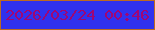 文字の大きさ：3、枠の色：bc6a21、背景の色：3031ee、文字の色：9f0674 無料ブログパーツのブログ時計