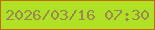 文字の大きさ：1、枠の色：bc6d0a、背景の色：b1e125、文字の色：9b8850 無料ブログパーツのブログ時計