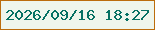 文字の大きさ：1、枠の色：bc6d0c、背景の色：eff6ec、文字の色：067163 無料ブログパーツのブログ時計