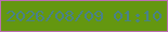 文字の大きさ：3、枠の色：bc6eb3、背景の色：649710、文字の色：498188 無料ブログパーツのブログ時計