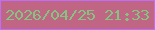 文字の大きさ：3、枠の色：bc6efb、背景の色：c06583、文字の色：85c380 無料ブログパーツのブログ時計