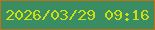 文字の大きさ：3、枠の色：bc7316、背景の色：3a8d62、文字の色：d0de11 無料ブログパーツのブログ時計