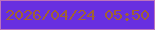 文字の大きさ：5、枠の色：bc73bd、背景の色：682fe0、文字の色：9f6233 無料ブログパーツのブログ時計