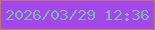 文字の大きさ：3、枠の色：bc7475、背景の色：a447eb、文字の色：7fb2b3 無料ブログパーツのブログ時計