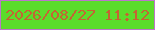 文字の大きさ：5、枠の色：bc75cb、背景の色：5bdc2b、文字の色：c46433 無料ブログパーツのブログ時計