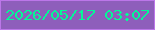 文字の大きさ：4、枠の色：bc76e9、背景の色：8e5ebb、文字の色：03f997 無料ブログパーツのブログ時計