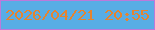 文字の大きさ：1、枠の色：bc79db、背景の色：58ade5、文字の色：e6842f 無料ブログパーツのブログ時計