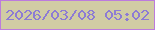 文字の大きさ：3、枠の色：bc7bdd、背景の色：d1cca4、文字の色：8d7bd4 無料ブログパーツのブログ時計