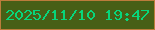 文字の大きさ：2、枠の色：bc7c3b、背景の色：475f16、文字の色：07d67c 無料ブログパーツのブログ時計