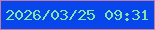 文字の大きさ：1、枠の色：bc7ca3、背景の色：0846ec、文字の色：7fe6ac 無料ブログパーツのブログ時計