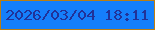文字の大きさ：1、枠の色：bc7e11、背景の色：157ffb、文字の色：213299 無料ブログパーツのブログ時計