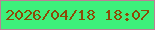 文字の大きさ：2、枠の色：bc7f96、背景の色：3ef07b、文字の色：8d4a06 無料ブログパーツのブログ時計