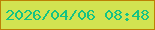 文字の大きさ：4、枠の色：bc8005、背景の色：d2e351、文字の色：14c384 無料ブログパーツのブログ時計