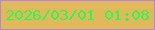 文字の大きさ：3、枠の色：bc84d4、背景の色：dfb95a、文字の色：2ef84f 無料ブログパーツのブログ時計