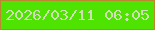 文字の大きさ：2、枠の色：bc8532、背景の色：4fe302、文字の色：d0dfb6 無料ブログパーツのブログ時計