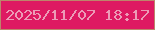 文字の大きさ：1、枠の色：bc856b、背景の色：de1962、文字の色：ec9bb7 無料ブログパーツのブログ時計