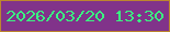 文字の大きさ：1、枠の色：bc862e、背景の色：81338a、文字の色：3af681 無料ブログパーツのブログ時計