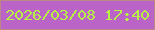 文字の大きさ：1、枠の色：bc8885、背景の色：bb64c8、文字の色：b7f144 無料ブログパーツのブログ時計