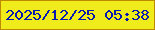 文字の大きさ：3、枠の色：bc8900、背景の色：f0ec1b、文字の色：061aaf 無料ブログパーツのブログ時計