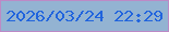 文字の大きさ：5、枠の色：bc8ac6、背景の色：93b3d2、文字の色：2164dd 無料ブログパーツのブログ時計