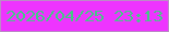 文字の大きさ：3、枠の色：bc8ac7、背景の色：ee34ff、文字の色：45c787 無料ブログパーツのブログ時計