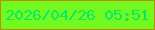 文字の大きさ：5、枠の色：bc8b0a、背景の色：72f920、文字の色：06e964 無料ブログパーツのブログ時計