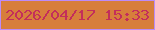 文字の大きさ：1、枠の色：bc8bf8、背景の色：d77e3c、文字の色：c32e5b 無料ブログパーツのブログ時計
