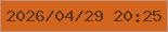 文字の大きさ：5、枠の色：bc9081、背景の色：d4651c、文字の色：58371c 無料ブログパーツのブログ時計