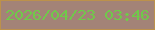 文字の大きさ：5、枠の色：bc914b、背景の色：a38377、文字の色：70c94a 無料ブログパーツのブログ時計