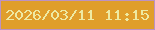 文字の大きさ：5、枠の色：bc92c4、背景の色：e09e2b、文字の色：eeeaa3 無料ブログパーツのブログ時計