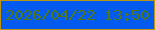 文字の大きさ：2、枠の色：bc9412、背景の色：025bee、文字の色：517717 無料ブログパーツのブログ時計